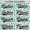 Custom White Kelly Green Varsity Full-Zip Letterman Leopard Print Jacket Hoodie
