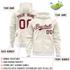 Custom White Khaki Varsity Full-Zip Letterman Leopard Print Jacket Hoodie