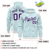 Custom White Teal Varsity Full-Zip Letterman Leopard Print Jacket Hoodie