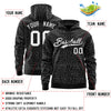 Custom Black Gray Varsity Full-Zip Letterman Leopard Print Jacket Hoodie
