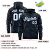 Custom Black Light Blue Varsity Full-Zip Letterman Leopard Print Jacket Hoodie