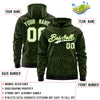 Custom Black Neon Green Varsity Full-Zip Letterman Leopard Print Jacket Hoodie