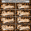 Custom Black Orange Varsity Full-Zip Letterman Leopard Print Jacket Hoodie