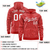 Custom Red White Varsity Full-Zip Letterman Leopard Print Jacket Hoodie