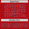 Custom Red Crimson Varsity Full-Zip Letterman Leopard Print Jacket Hoodie