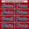 Custom Red Navy Varsity Full-Zip Letterman Leopard Print Jacket Hoodie