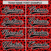 Custom Red Black Varsity Full-Zip Letterman Leopard Print Jacket Hoodie