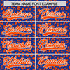Custom Royal Orange Varsity Full-Zip Letterman Leopard Print Jacket Hoodie