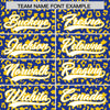 Custom Royal Gold Varsity Full-Zip Letterman Leopard Print Jacket Hoodie