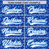 Custom Royal Powder Blue Varsity Full-Zip Letterman Leopard Print Jacket Hoodie