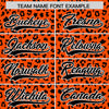 Custom Orange Black Varsity Full-Zip Letterman Leopard Print Jacket Hoodie