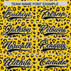 Custom Gold Black Varsity Full-Zip Letterman Leopard Print Jacket Hoodie