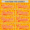 Custom Gold Orange Varsity Full-Zip Letterman Leopard Print Jacket Hoodie
