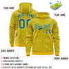 Custom Gold Kelly Green Varsity Full-Zip Letterman Leopard Print Jacket Hoodie