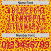 Custom Gold Red Varsity Full-Zip Letterman Leopard Print Jacket Hoodie