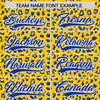 Custom Gold Royal Varsity Full-Zip Letterman Leopard Print Jacket Hoodie