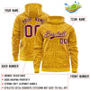 Custom Gold Crimson Varsity Full-Zip Letterman Leopard Print Jacket Hoodie