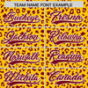 Custom Gold Crimson Varsity Full-Zip Letterman Leopard Print Jacket Hoodie
