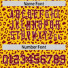Custom Gold Crimson Varsity Full-Zip Letterman Leopard Print Jacket Hoodie