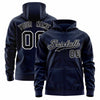 Custom Royal White Varsity Full-Zip Letterman Leopard Print Jacket Hoodie