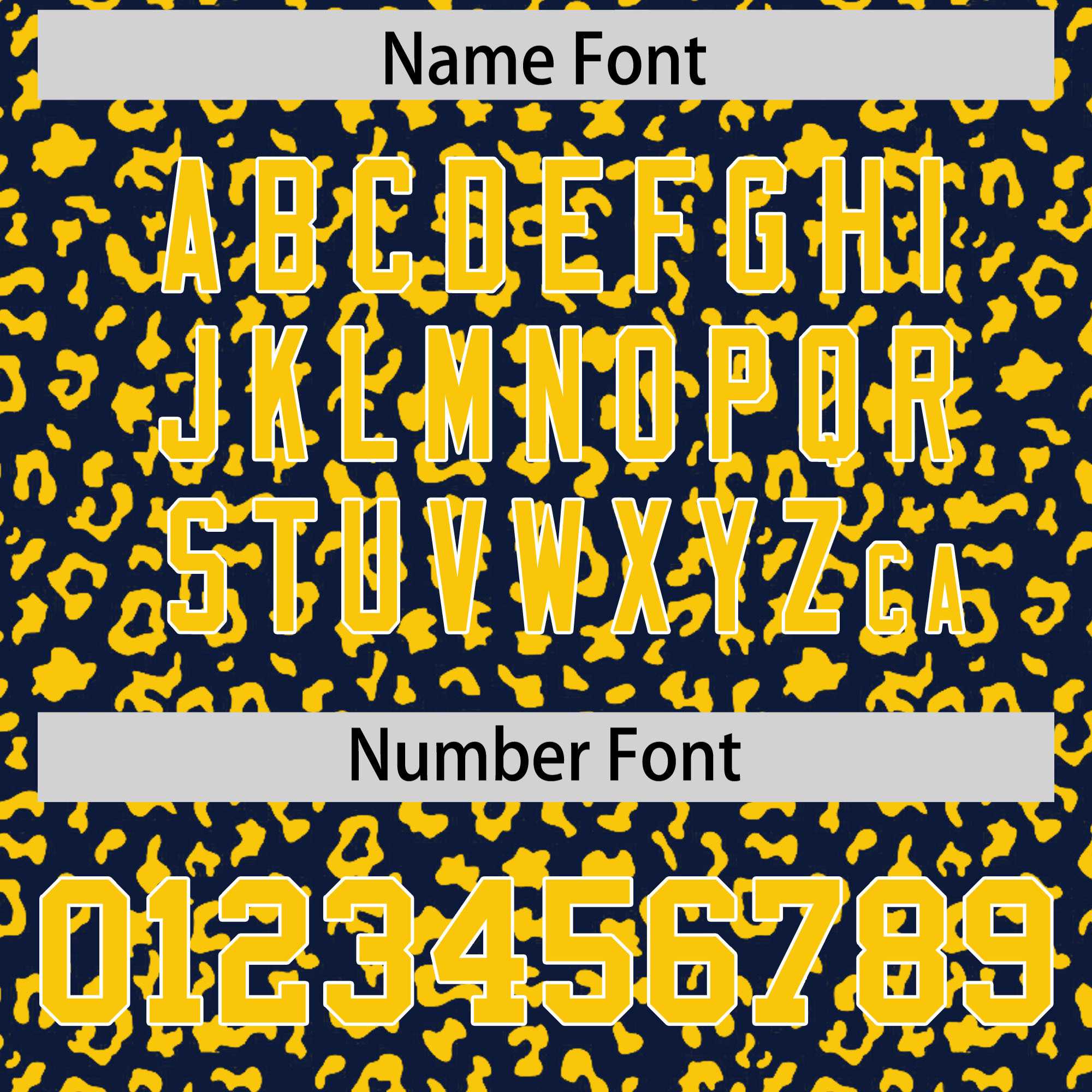 Custom Navy Gold Varsity Full-Zip Letterman Leopard Print Jacket Hoodie