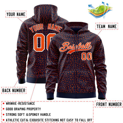 Custom Red Crimson Varsity Full-Zip Letterman Leopard Print Jacket Hoodie