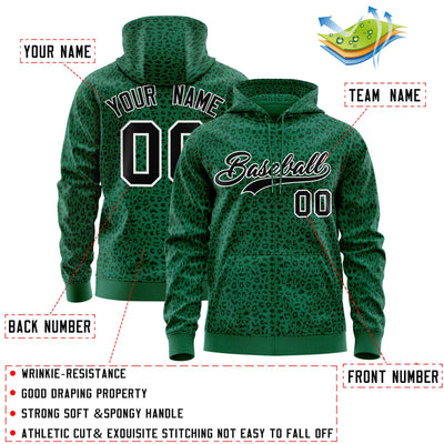 Custom Red Royal Varsity Full-Zip Letterman Leopard Print Jacket Hoodie