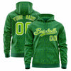 Custom Black Kelly Green Varsity Full-Zip Letterman Leopard Print Jacket Hoodie