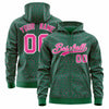 Custom Black Royal Varsity Full-Zip Letterman Leopard Print Jacket Hoodie