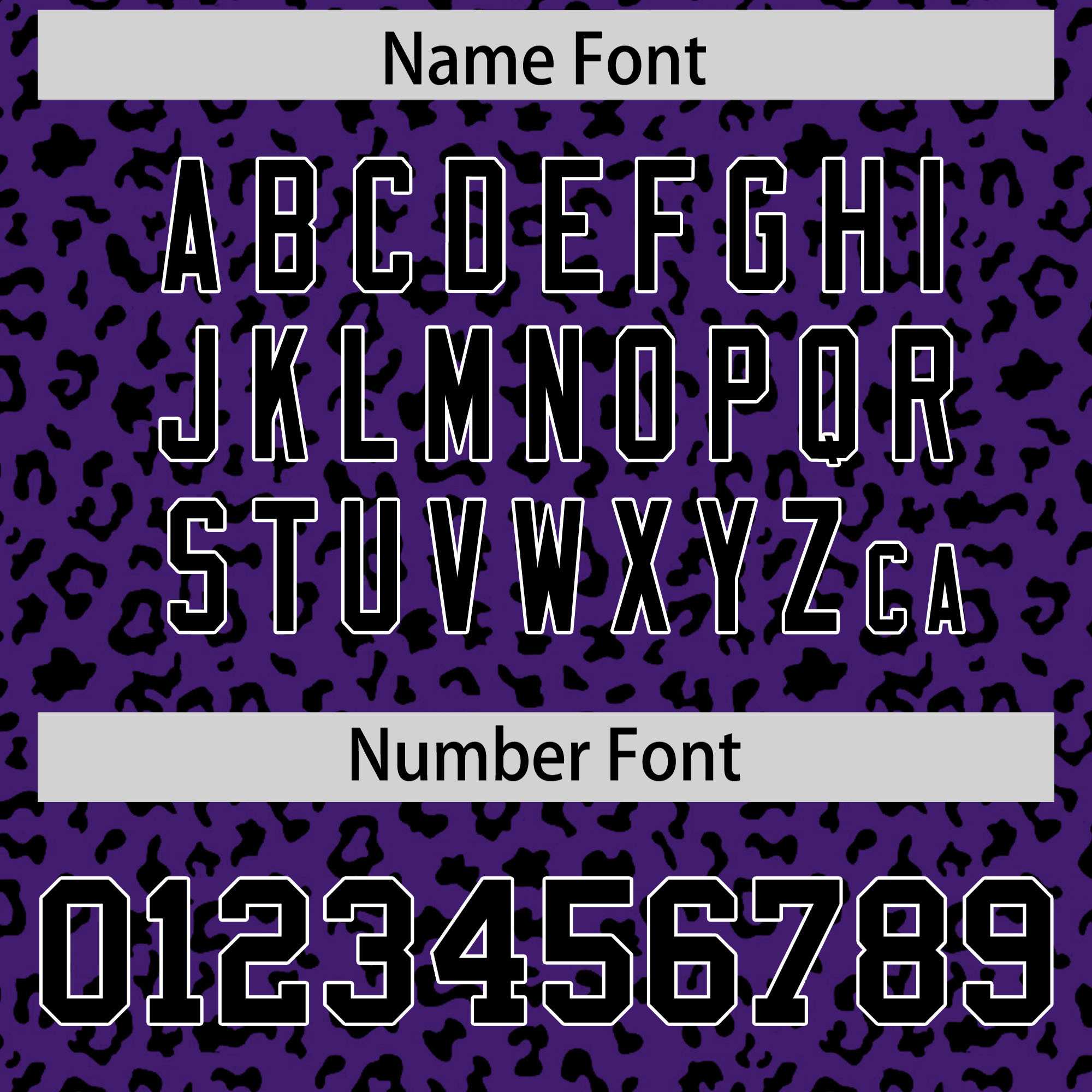 Custom Purple Black Varsity Full-Zip Letterman Leopard Print Jacket Hoodie