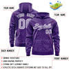Custom White Purple Varsity Full-Zip Letterman Leopard Print Jacket Hoodie