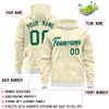 Custom White Gold Varsity Full-Zip Letterman Leopard Print Jacket Hoodie