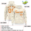 Custom White Orange Varsity Full-Zip Letterman Leopard Print Jacket Hoodie