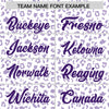 Custom White Purple Varsity Full-Zip Letterman Leopard Print Jacket Hoodie