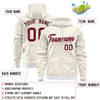 Custom White Khaki Varsity Full-Zip Letterman Leopard Print Jacket Hoodie