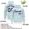 Custom White Teal Varsity Full-Zip Letterman Leopard Print Jacket Hoodie