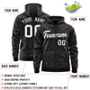 Custom Black Gray Varsity Full-Zip Letterman Leopard Print Jacket Hoodie