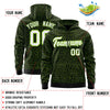 Custom Black Neon Green Varsity Full-Zip Letterman Leopard Print Jacket Hoodie
