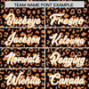 Custom Black Orange Varsity Full-Zip Letterman Leopard Print Jacket Hoodie