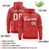 Custom Red White Varsity Full-Zip Letterman Leopard Print Jacket Hoodie