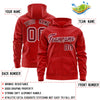 Custom Red Crimson Varsity Full-Zip Letterman Leopard Print Jacket Hoodie