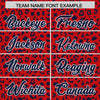Custom Red Navy Varsity Full-Zip Letterman Leopard Print Jacket Hoodie