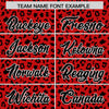 Custom Red Black Varsity Full-Zip Letterman Leopard Print Jacket Hoodie