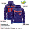 Custom Navy Light Blue Varsity Full-Zip Letterman Leopard Print Jacket Hoodie