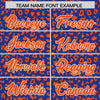 Custom Royal Orange Varsity Full-Zip Letterman Leopard Print Jacket Hoodie