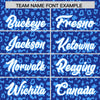 Custom Royal Powder Blue Varsity Full-Zip Letterman Leopard Print Jacket Hoodie