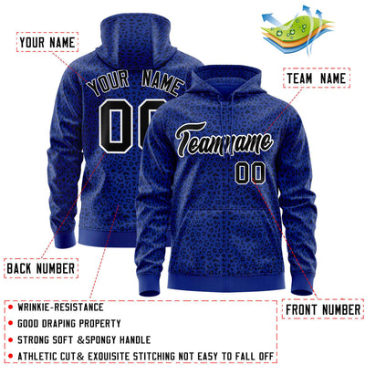 Custom Gold Royal Varsity Full-Zip Letterman Leopard Print Jacket Hoodie