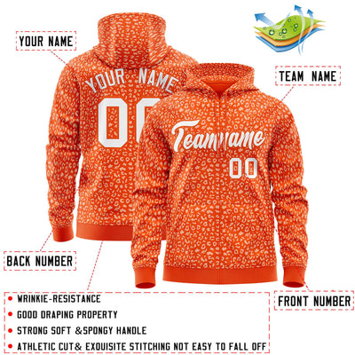 Custom Gold Red Varsity Full-Zip Letterman Leopard Print Jacket Hoodie