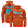 Custom Gold Orange Varsity Full-Zip Letterman Leopard Print Jacket Hoodie