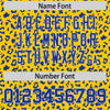 Custom Gold Royal Varsity Full-Zip Letterman Leopard Print Jacket Hoodie